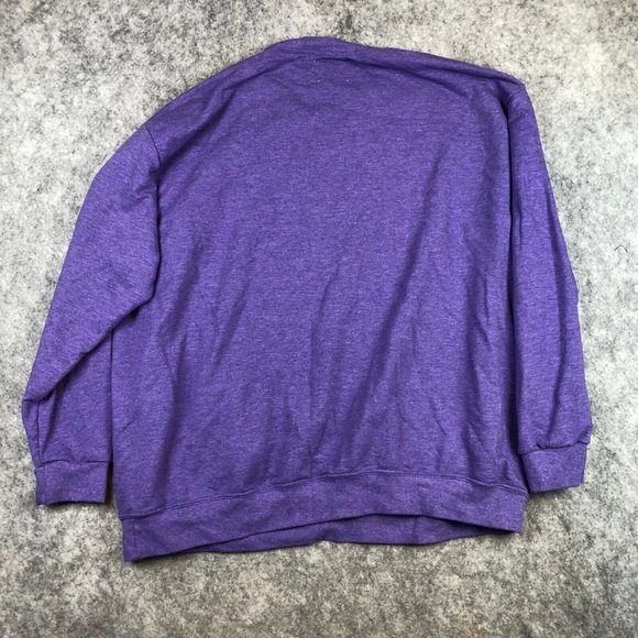 Anvil Sweater 3XL Womens Royal Purple Heathered Knit Crewneck Pullover Casual - Picture 9 of 10